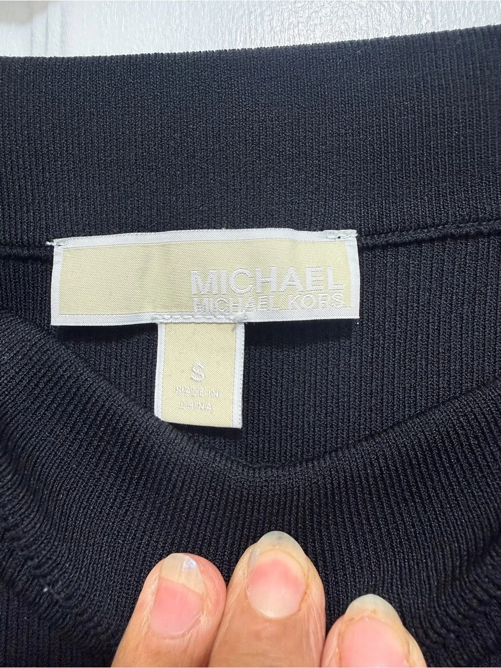 Michael Kors Black Logo-Trim Knit Midi pincel Skirt_4